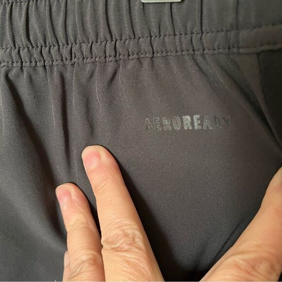 Adidas Aeroready Dark Gray 3 Stripe Tapered Sweat Track Pants Size Medium - Picture 8 of 14
